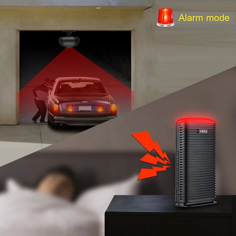 Wireless PIR Motion Sensor Home Security Alarm System Waterproof Outdoor Motion Detector Garage Burglar Alarm