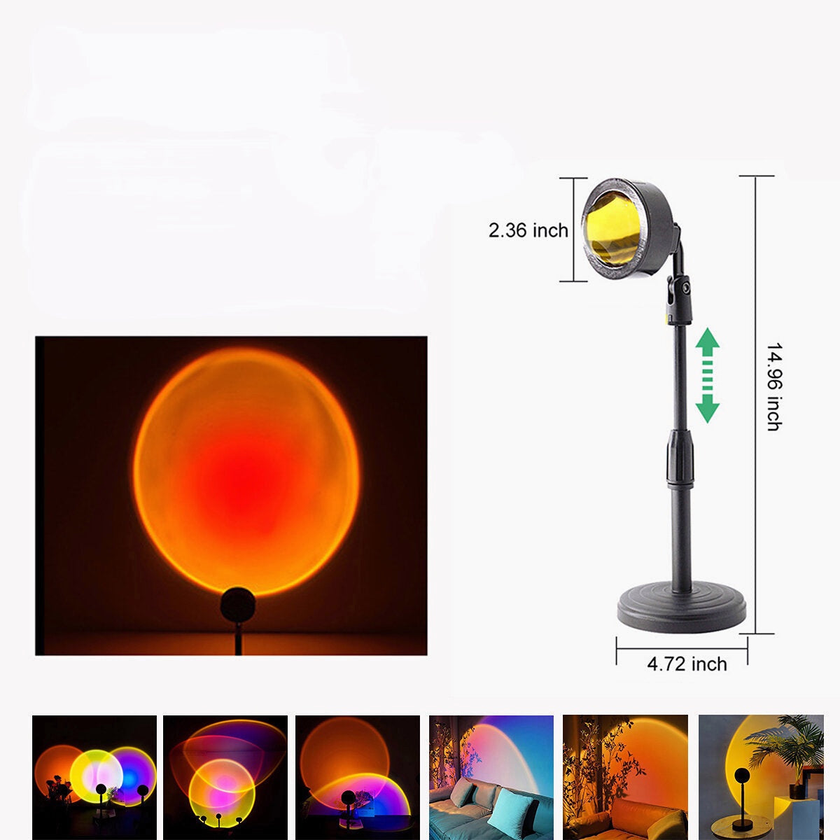Retractable Sunset Projection Lamp Adjustable Festival Floor Projection Lamp