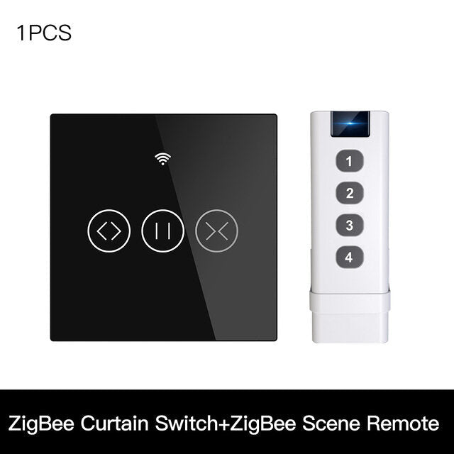 433MHz Smart Touch Curtain Switch Roller Blinds Shutter Wireless Control Relay Status Works with Alexa Google Home