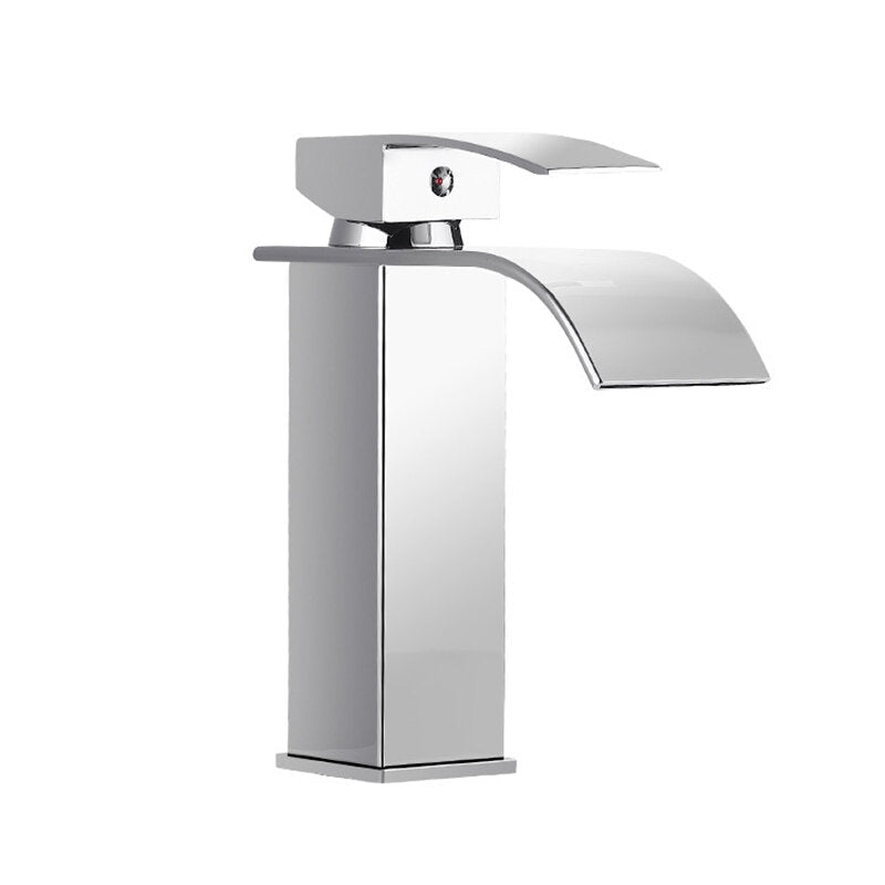 Waterfall Plating Bathroom Basin Faucet Single Lever Hole Hot And Cold Washing Tap