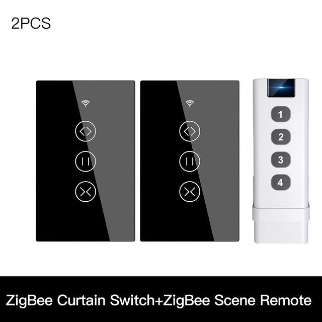 433MHz Smart Touch Curtain Switch Roller Blinds Shutter Wireless Control Relay Status Works with Alexa Google Home