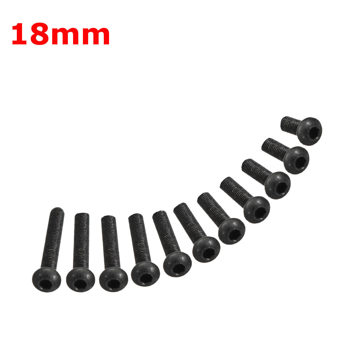 50Pcs Metric M3 304 Stainless Steel A2 Button Head Hex Socket Cap Screw Allen Bolt 10.9 Grade