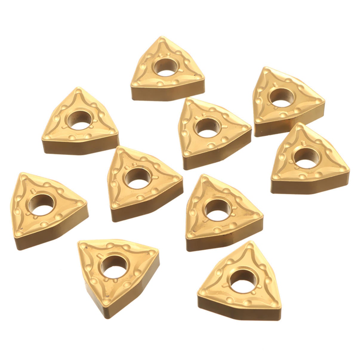 10pcs Titanium Coated Carbide Insert Cutting Tool For CNC Stainless Tool