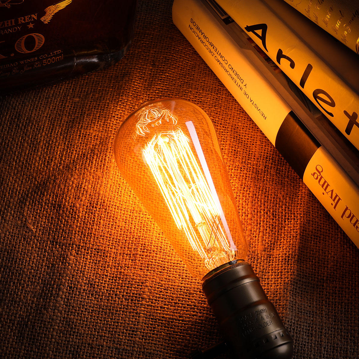 E27 60W Vintage Warm White Incandescent Antique Edison Light Bulb for Home Indoor AC110V 220V