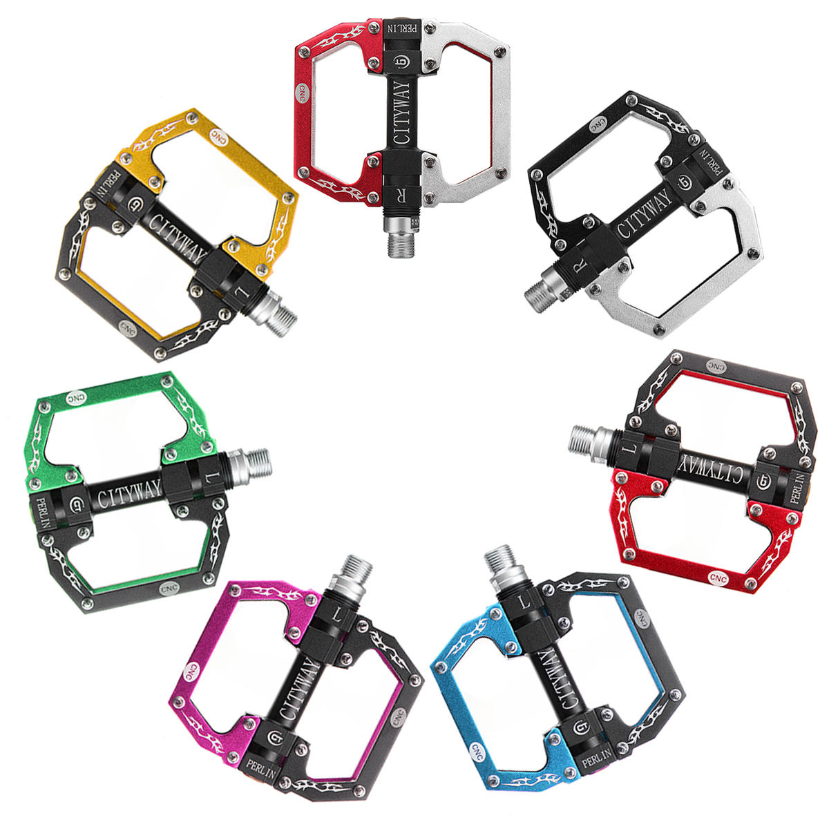 Aluminum Alloy Mountain Bike Flat Platform Sealed Bearing Axle 9/16" Cycling Bicycle Pedals