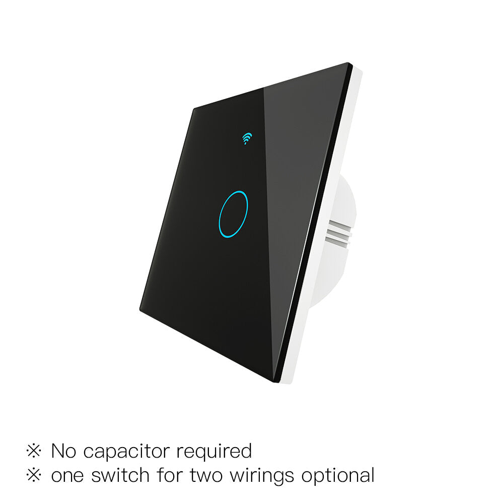 EU Wall Touch 250V 50/60Hz Smart Light Switch for Neutral Wire/No Neutral Wire No Capacitor Works with Alexa Google Hub Required