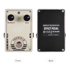 Vintage Style Tremolo Guitar Effect Pedal with Intensity and Rate Controls True Bypass Design