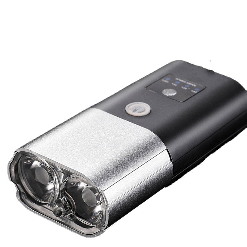 4000mAh Dual T6 Beads 3-in-1 Bike Headlight Rechargeable Horn Light Portable Waterproof Outdoor Cycling Bike Headlight