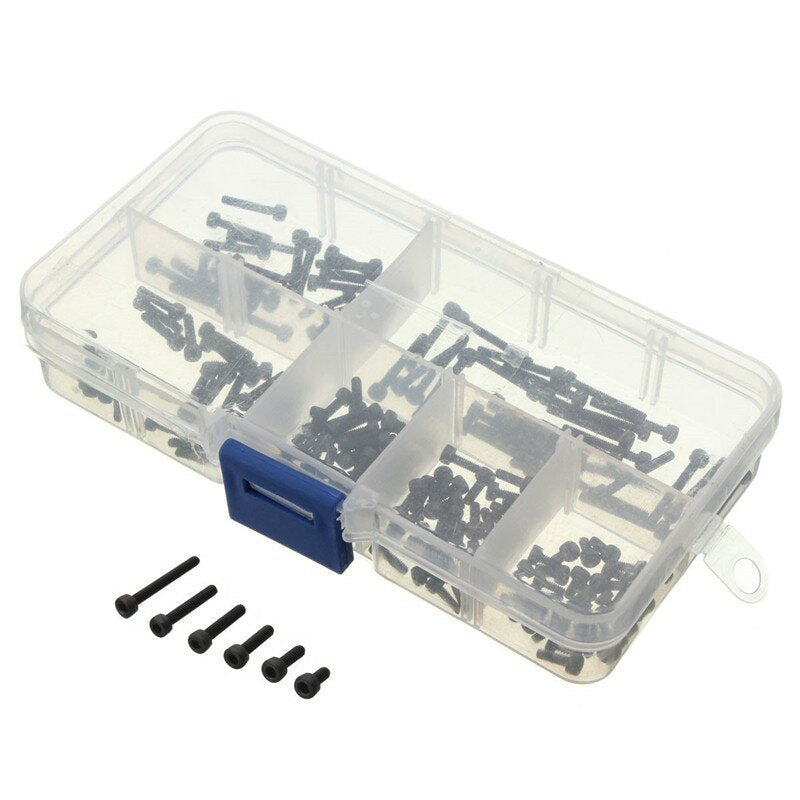 M2 Carbon Steel Allen Bolt 4-16mm Hex Socket Cap Screw Metric Assortment Kit 180pcs