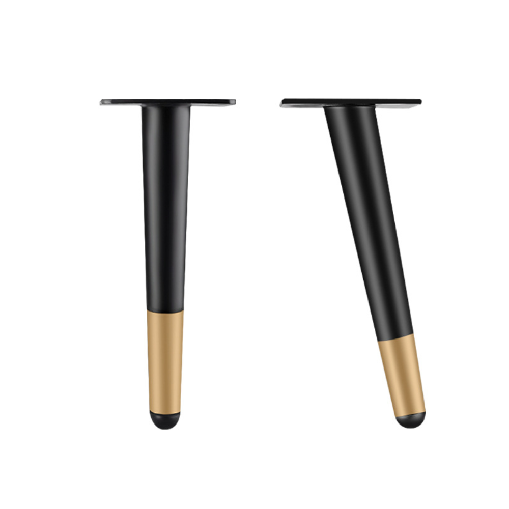 4pcs 10/15/20/25/30cm Golden-black Cone Furniture Leg for TV Cabinet Coffee Table Sofa Bedside Bathroom