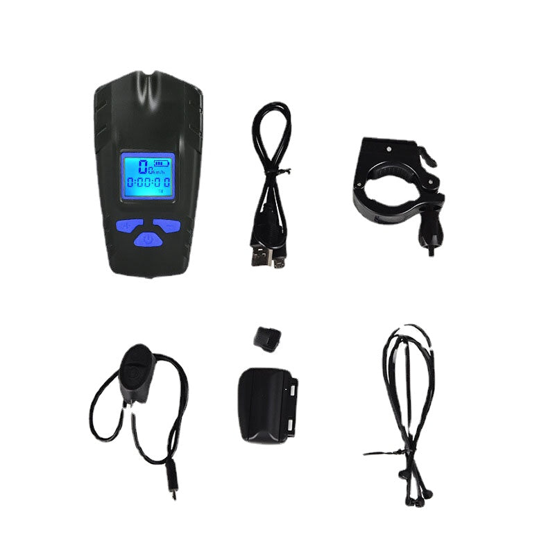 1200LM 2xT6 Wireless Bike Front Light Waterproof Bicycle Computer 120dB Bike Horn USB Charging Night Riding Warning Lamp