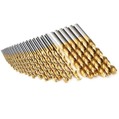 25Pcs Titanium Coated M42 Twist Drill Bit 8% High Cobalt HSS Set Industrial Grade 1-13mm for Stainless Steel Metal Wood