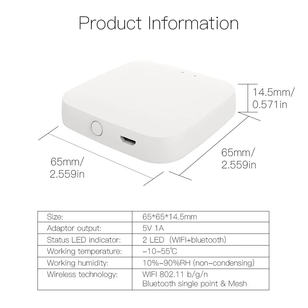 Bluetooth Gateway Hub Smart SIG Mesh WiFi Smart Life APP Remote Control Work with Alexa Google Home