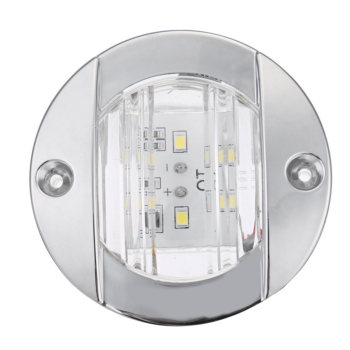 12V 6 LED Round Lights Chrome Transom Mount For Marine Boat Yacht Stern Navigation