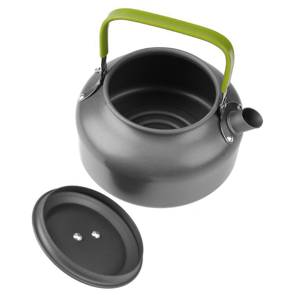 10 PCS 2-3 Person Camping Cookware Set Outdoor Tableware Kit With 800ML Teapot/Cooking Pot/Frying Pan