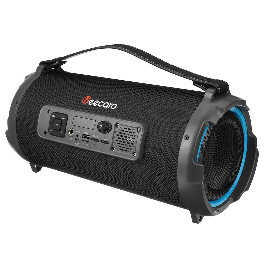 Portable Bluetooth 5.0 Speaker Wireless Speaker Bass LED Light FM Radio AUX TF Card Outdoor Speaeker with Mic
