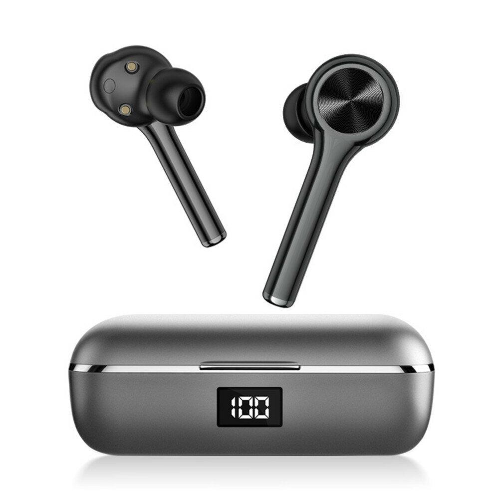 TWS Wireless Stereo Bluetooth 5.0 Graphene Earphone Digital Display Touch Control Type-C Bilateral Call Headphones with Mic