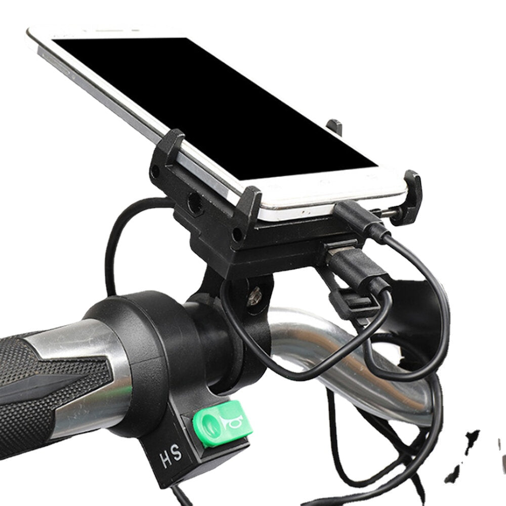 Rechargeable Bike Phone Mount Aluminum Alloy 58-100mm Width 4-6.7inch Phone Bicycle Motorcycle Phone Holder