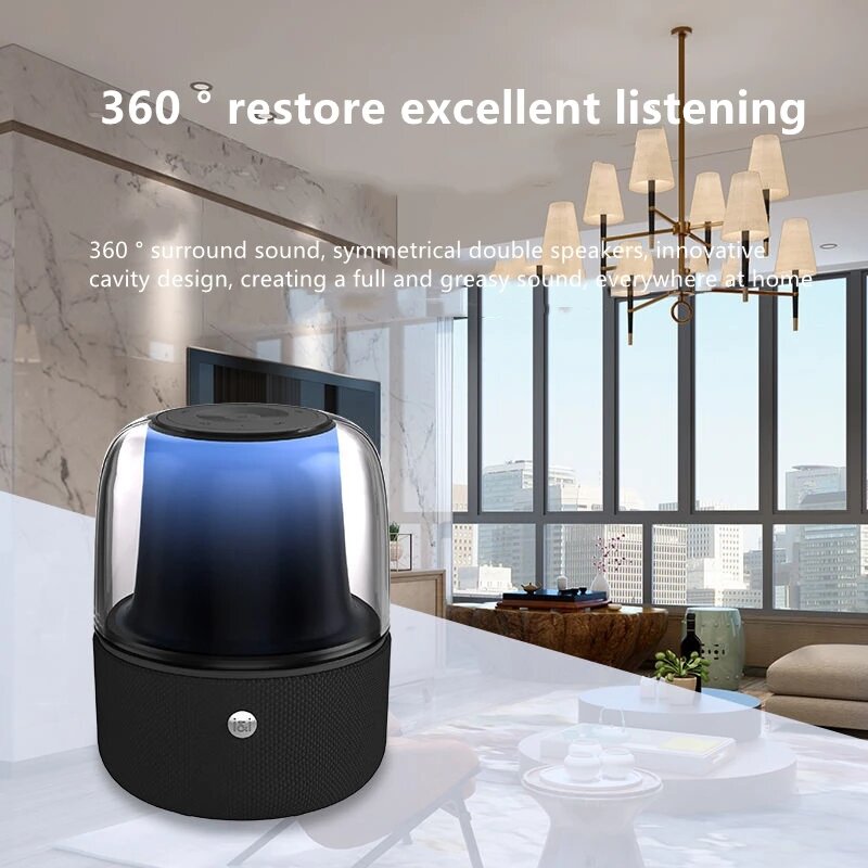 Bluetooth Speaker Wireless Speaker 10W Bass Atmosphere Light Mini Audio Subwoofer Portable Speaker