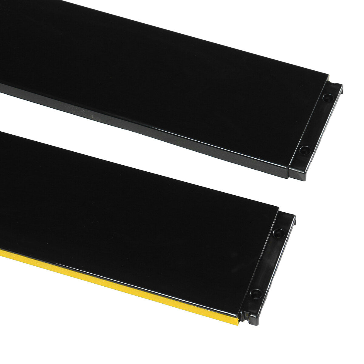 2.2M / 86.6 Inch Universal Black Side Skirt Extension Rocker Panel Splitter Yellow line