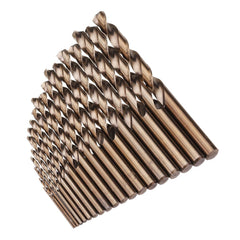 19pcs 1-10mm HSS M35 Cobalt Twist Drill Bit Set for Metal Wood Drilling