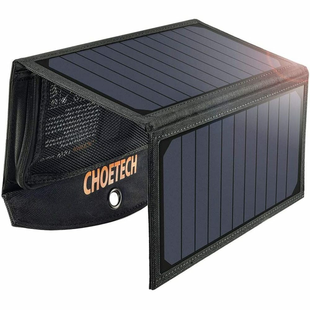 19W Solar Panel Dual USB Port Waterproof Lightweight Phone Charger Outdoor Camping Travel