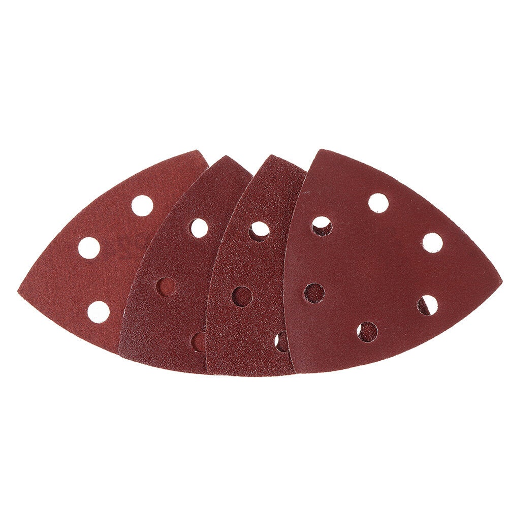 24Pcs Sand Grains Are Uniform Full and Wear-resistant Swing Triangle Six-hole Red Sandpaper for Sanding and Polishing