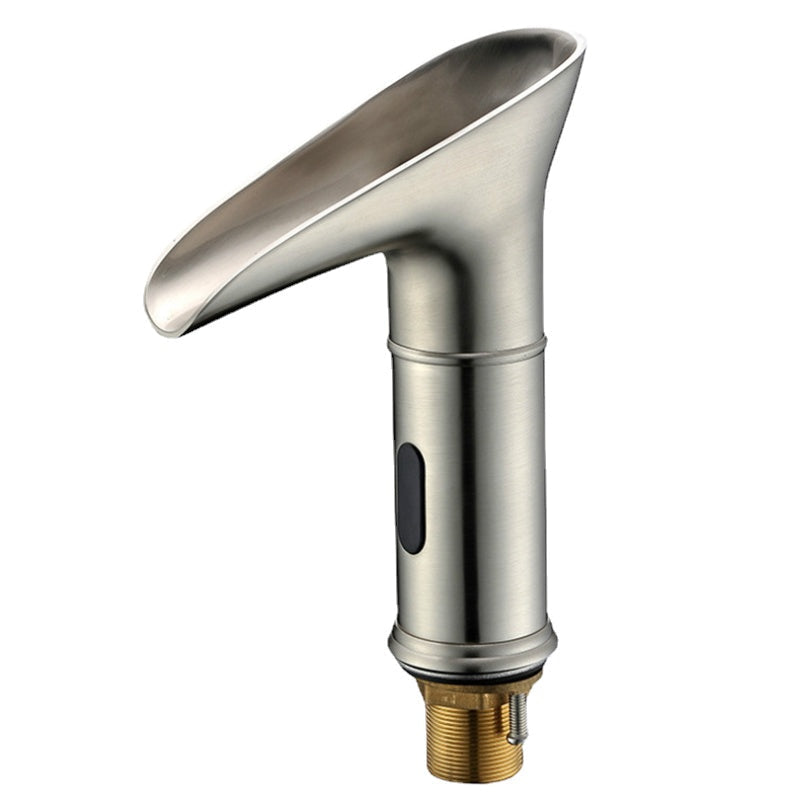 Automatic Sensor Faucet Waterfall LED Bathroom Basin Sink Widespread Brass Mixer Tap Single Lever