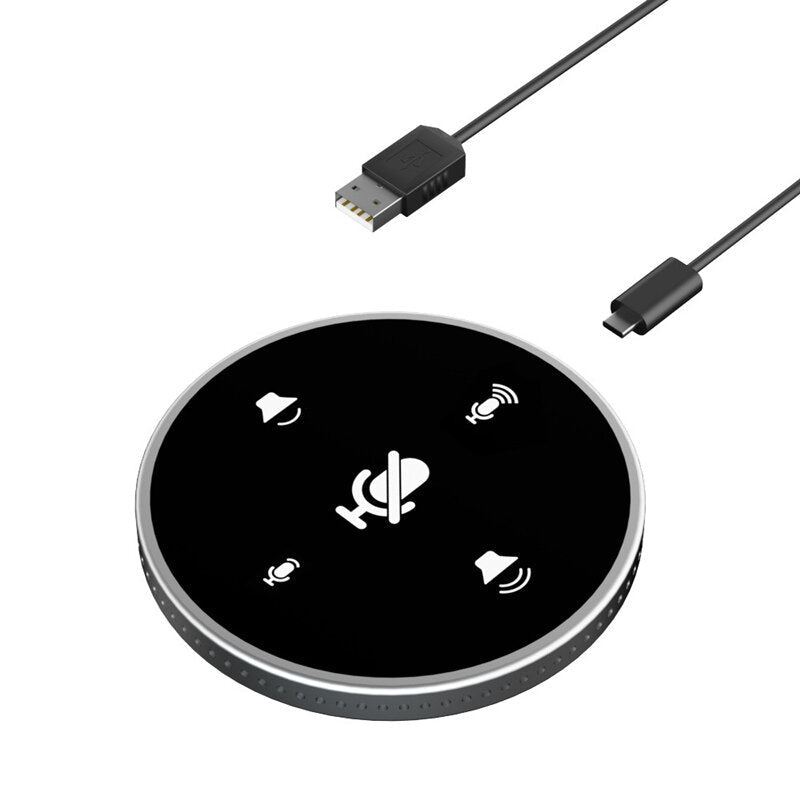 USB Conference Microphone,Omnidirectional PC Computer Condenser Mic with Mute Button for Meeting/Class Plug & Play