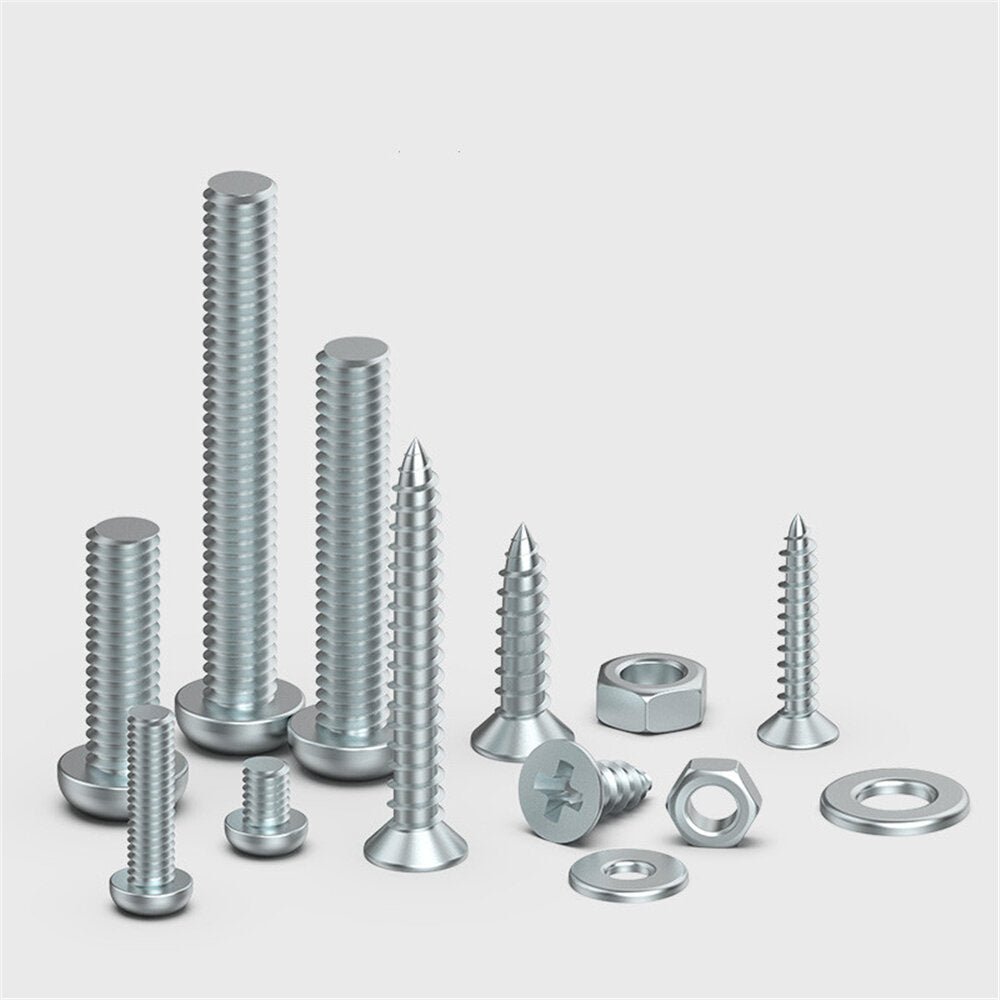 Round Head Phillips Screw Nut Gasket Machine Wire Nail Bolt Screw M3/M4/M5/M6 Self Tapping Screw Household Set