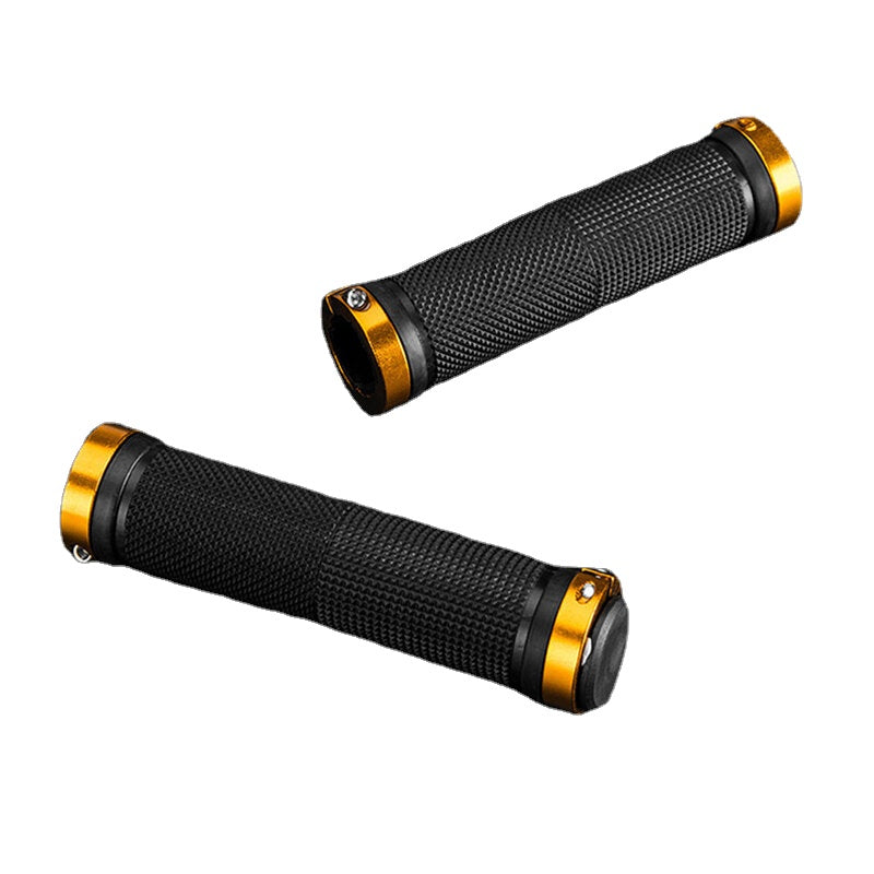 1Pair TPR Rubber Anti-Slip Bicycle Handlebars Bilateral Lockout Aluminum Alloy Latch