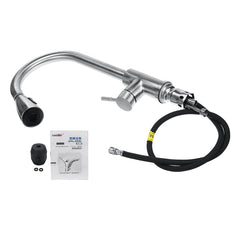 Stainless Steel Kitchen Sink Faucet with Pull Out Sprayer High-Arc Single Handle