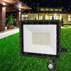 LED FloodLight PIR Motion Sensor Reflector LED Flood Light Waterproof IP66 Spotlight Wall Outdoor Lighting