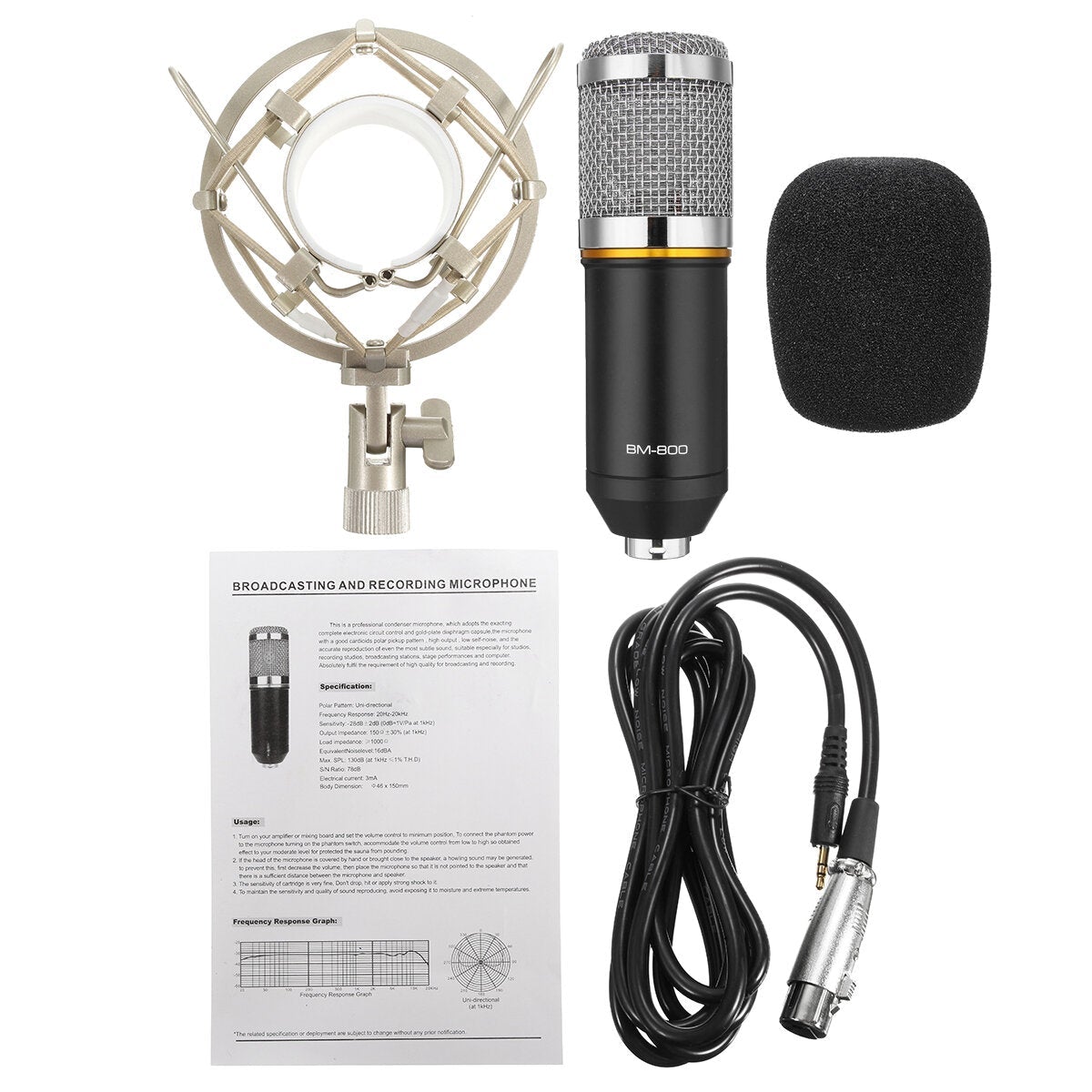 Studio Condenser Microphone Deskt Pro Audio Sound Pickup Recording Mic