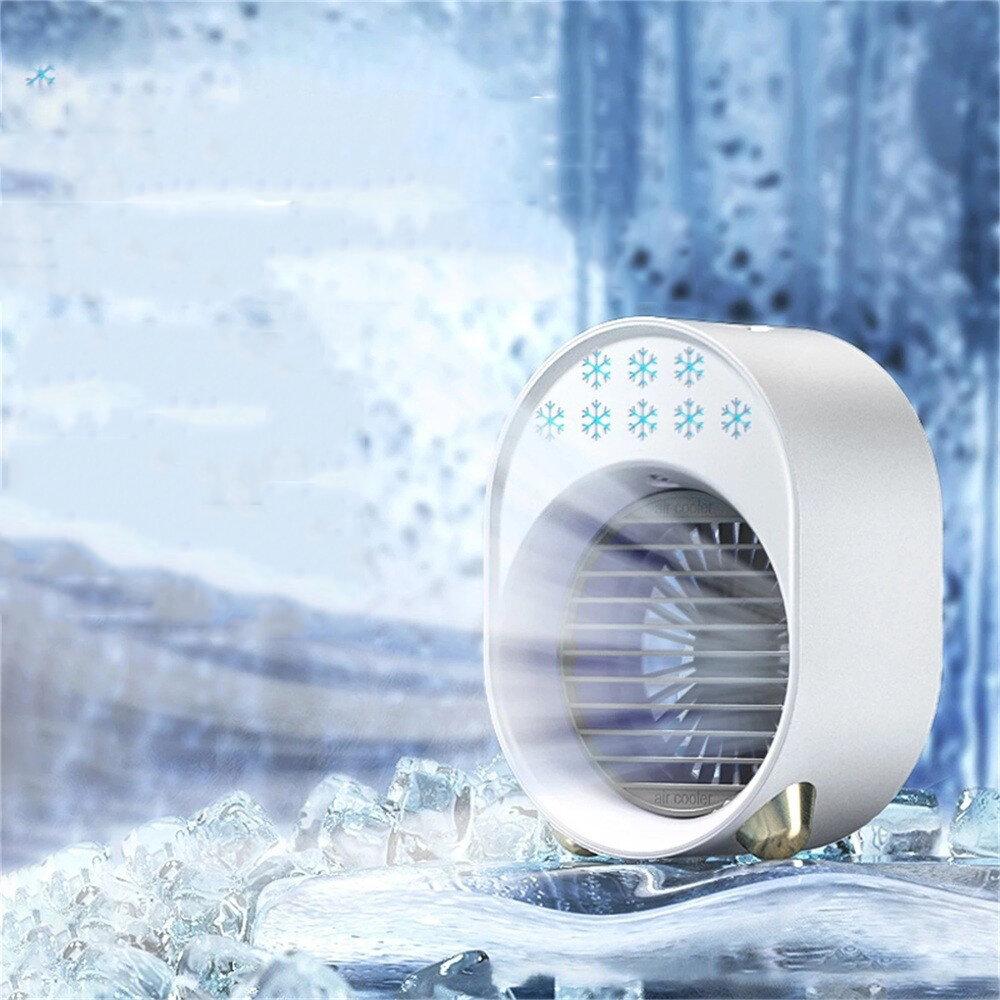 Mini Air Conditioner Portable USB Fan Air Cooler Humidifier 3 Speed Adjustable 6 Color Light Conditioning Purifier