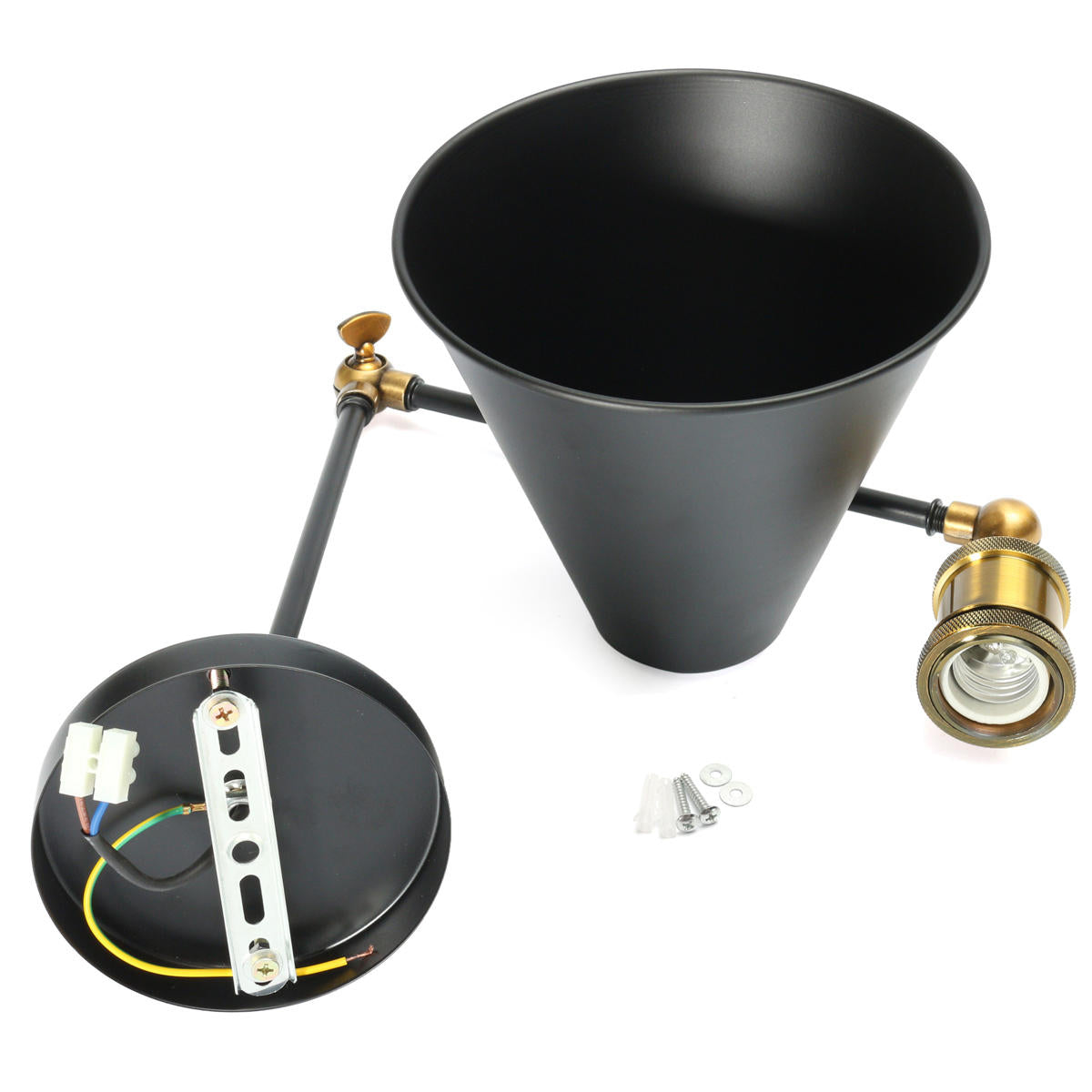 Industrial Swing Arm Sconce Wall Light Loft Lamp Fixture Fitting(Material: Copper+Iron)