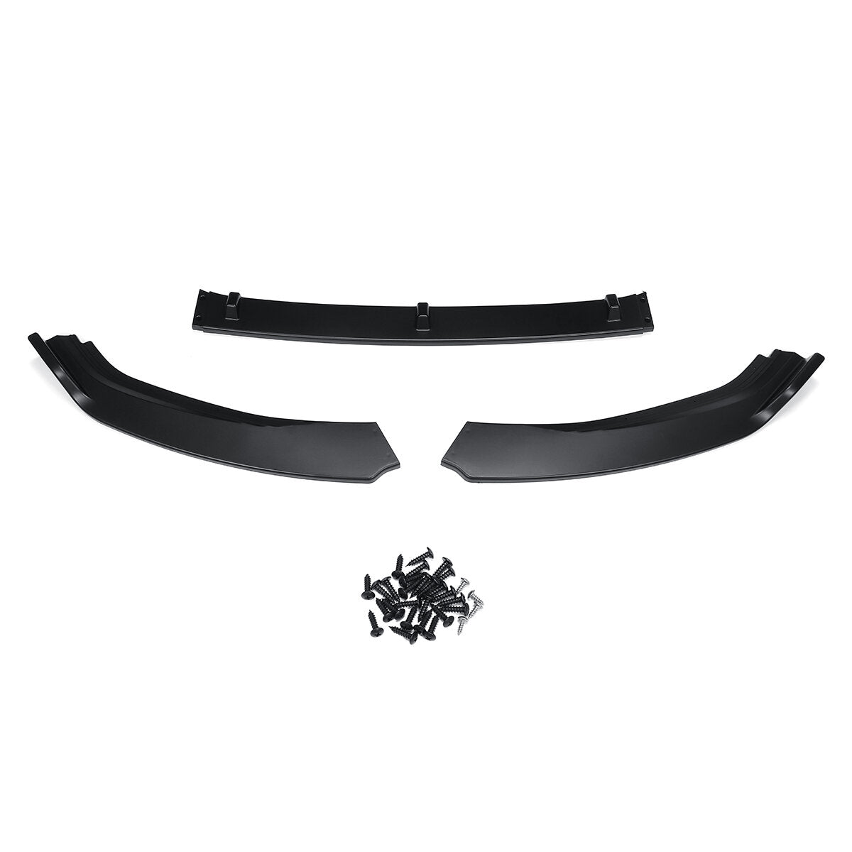 3pcs Front Bumper Chin Lip Body Kit Spoiler Splitter Trim Matte Black