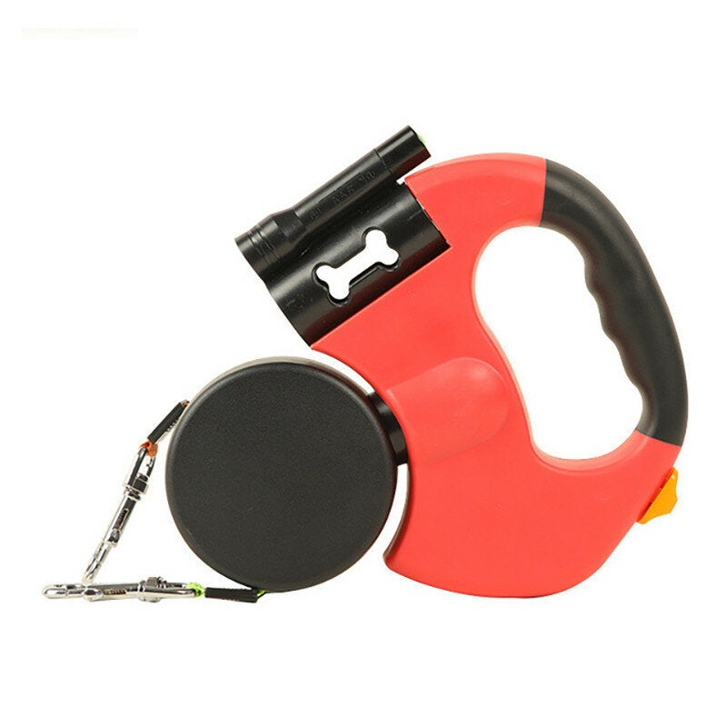 Automatic Retractable Leash Can Hold Two Pets at The Same Time with Flashlight Lighting Guidance System Reflective Rope