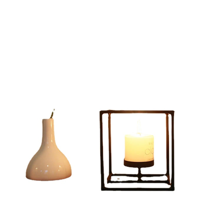 Iron Art Candle Holder Black Hollow Out Candelabra Candle Holders Candle Stick Candle Home Decor