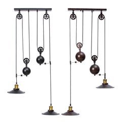 Vintage Industrial Retro Hanging Ceiling Light 2 Chandeliers Pendant Stretch Lamp AC110-240V