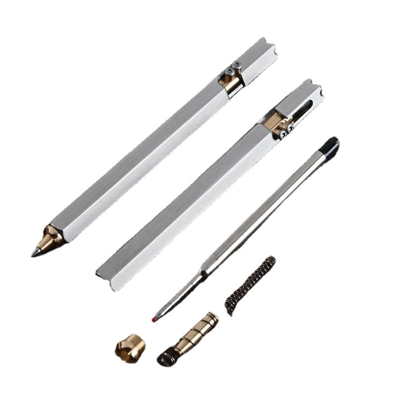 Six-sided Stainless Steel Tactical Pen Brass Business Signature Tool Pen For Self-protection Security Emergency