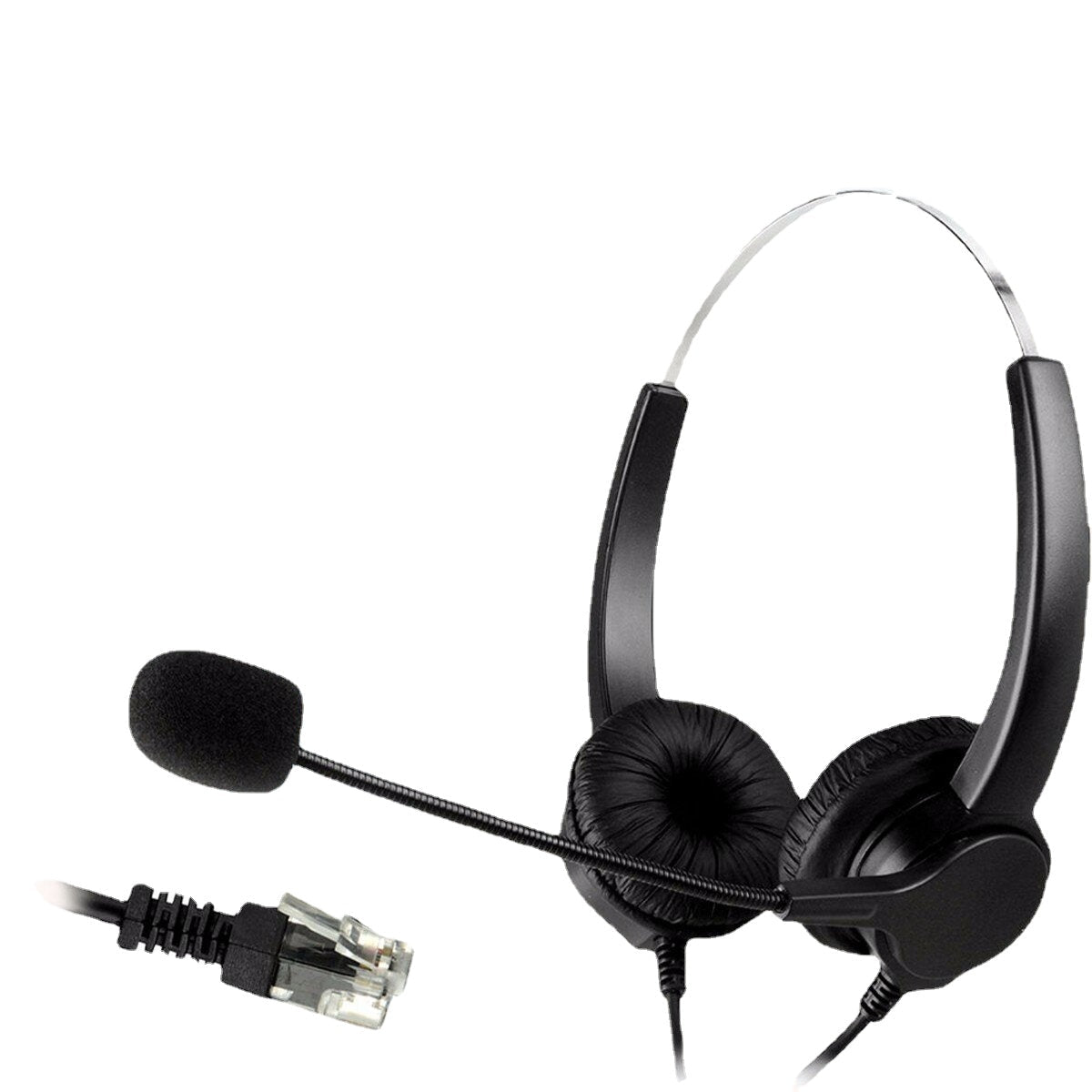 Hands-free Call Center Noise Cancelling Corded binaural Headset Headphone with Mic