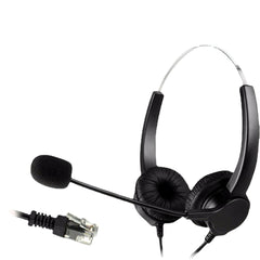 Hands-free Call Center Noise Cancelling Corded binaural Headset Headphone with Mic