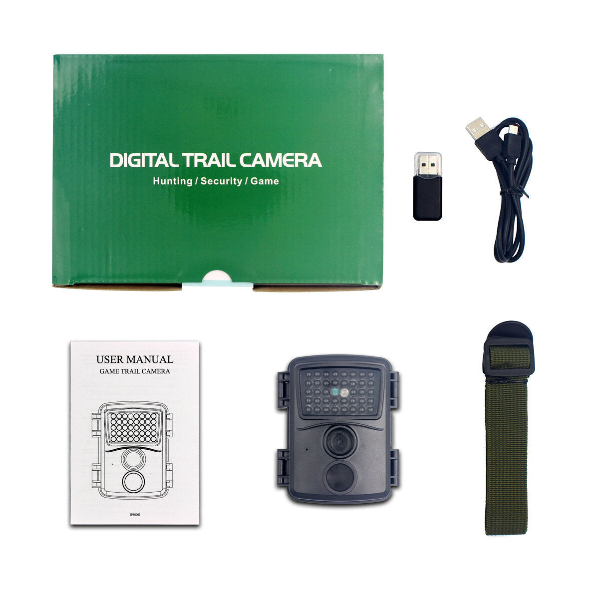 Night Vision Waterproof Hunting Camera 0.8s Trigger Time 12MP 1080P Recorder Wildlife Trail Camera Black