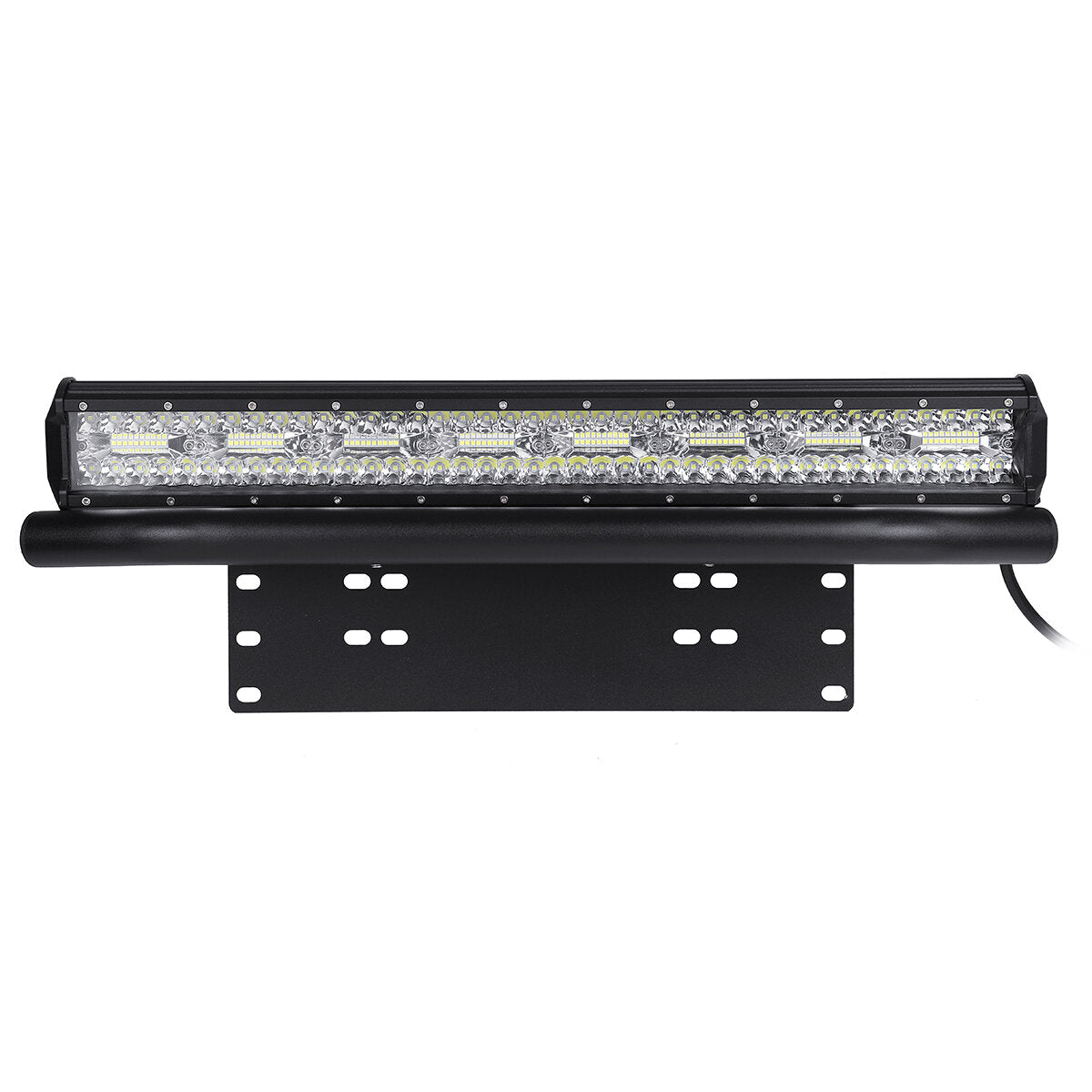 10-30V 23inch Tri-row LED Work Light Bar Combo + Bumper License Plate Mount With Wire Bracket