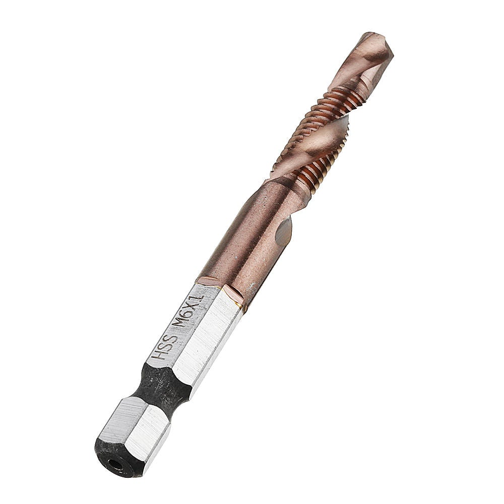 6pcs M3-M10 Combination Drill Tap Bit Set HSS 6542 AlTiN Coated Deburr Countersink Bits