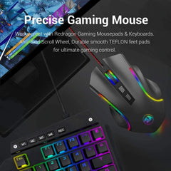 Wired Gaming Mouse RGB Backlight Ergonomic 8 Buttons Programmable 7 Backlight Modes 7200 DPI For Windows PC Gamers