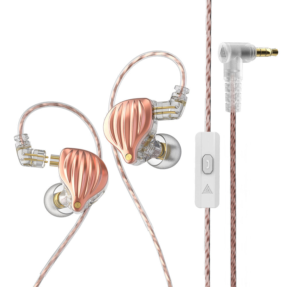 Dynamic In-Ear Earphones Monitor Metal Wired Earphone ENC Noise Cancelling Sport Music Headphones with Detachable Cable