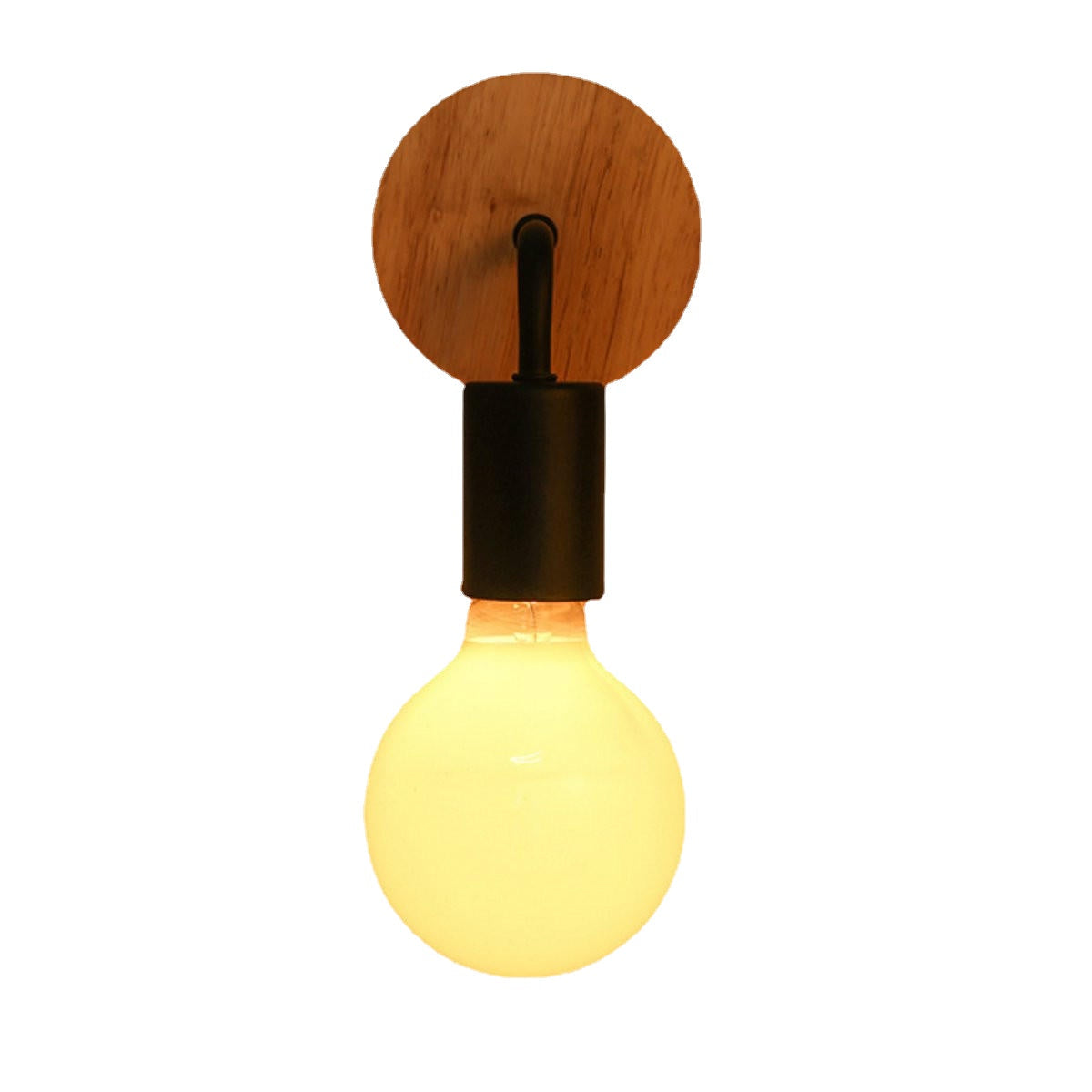 Modern White Black E27 Wall Lamp Fixture Sconce Holder Wood Base Cafe Home Decor