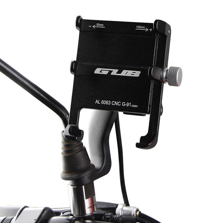 USB 12V-48V 360 Rotatable Anti-Slip Universal Bicycle Phone Holder Motorcycle Electric Bike Handlebar Mount Bracket Clip Stand For 55mm-100mm Phone